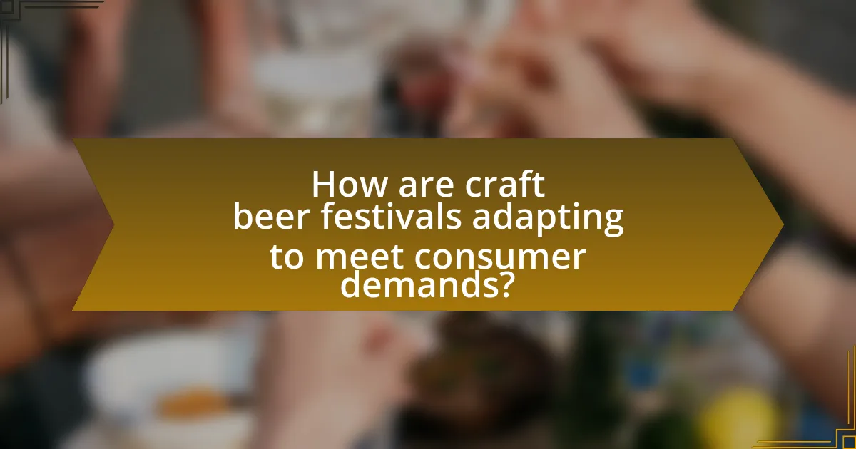 How are craft beer festivals adapting to meet consumer demands?
