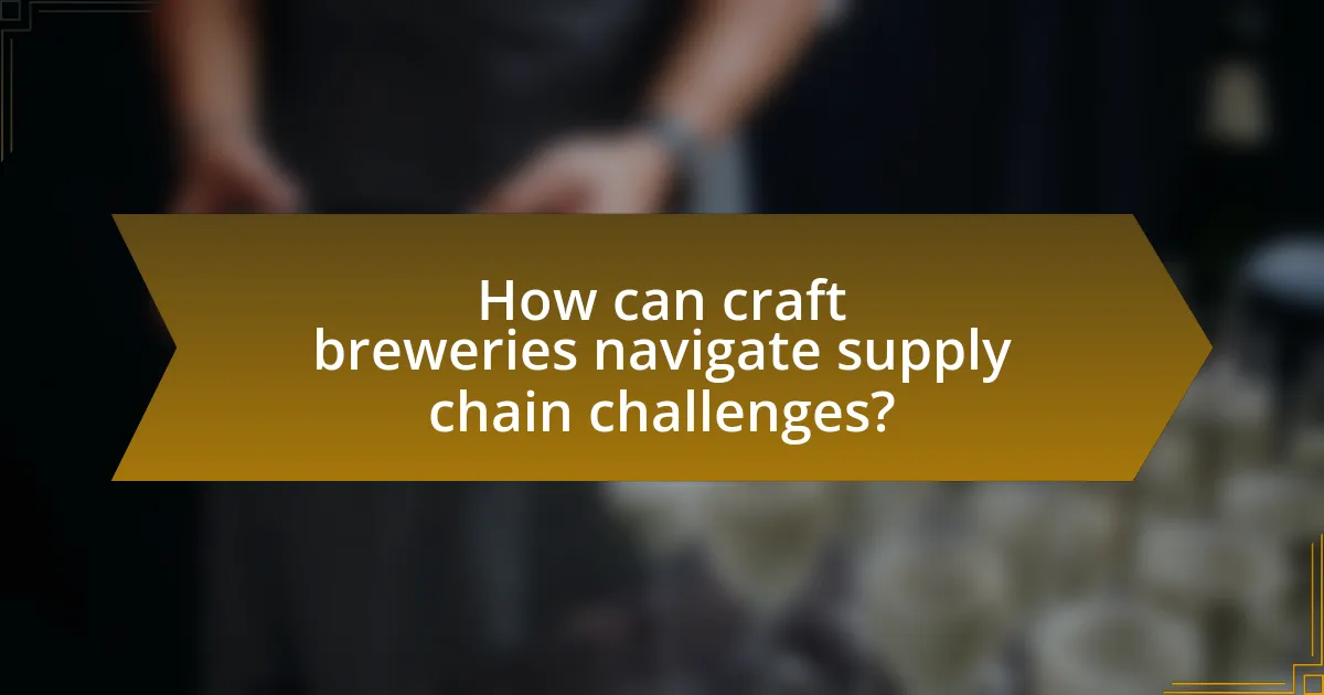 How can craft breweries navigate supply chain challenges?