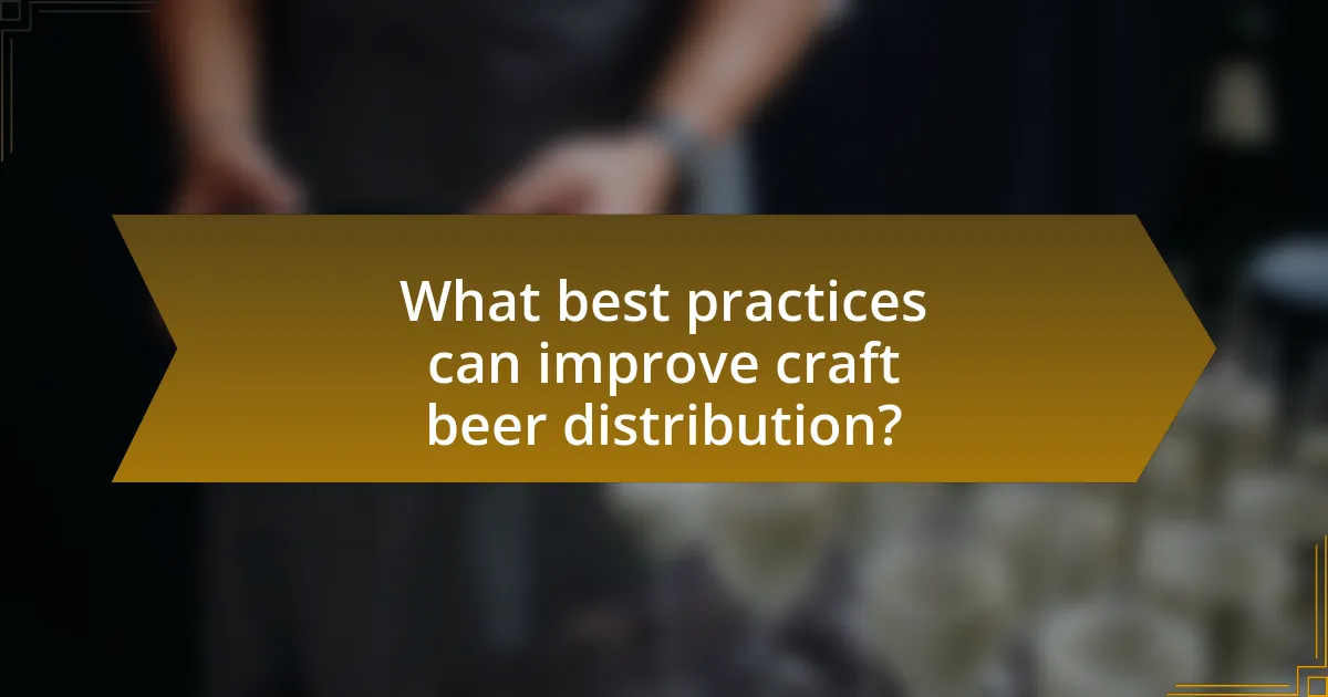 What best practices can improve craft beer distribution?
