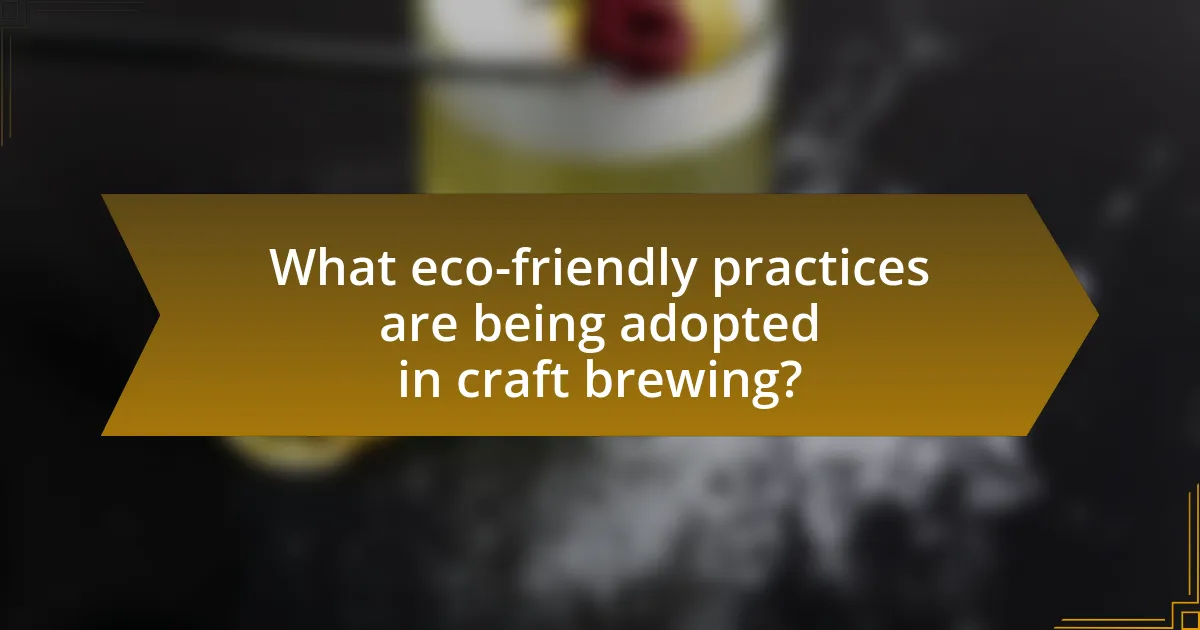What eco-friendly practices are being adopted in craft brewing?